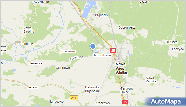 mapa Januszkowo, Januszkowo gmina Nowa Wieś Wielka na mapie Targeo